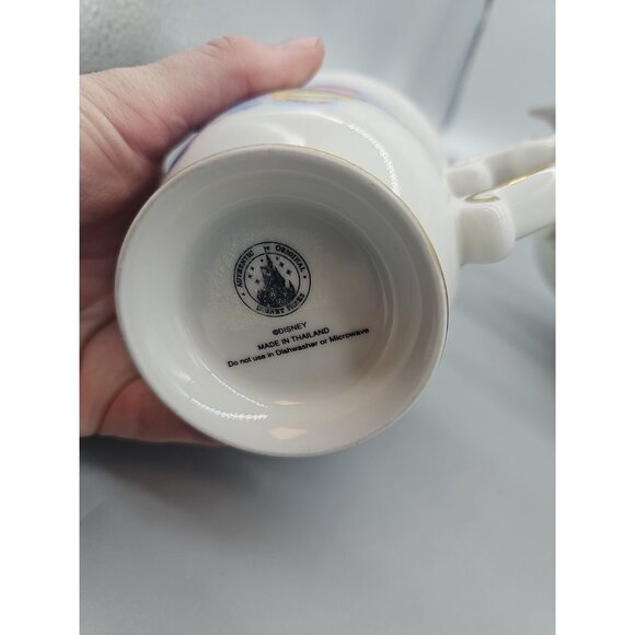 Disney Alice in Wonderland Cheshire Cat Ceramic 4 Piece Tea Set Cups Pot Vintage - Picture 10 of 16